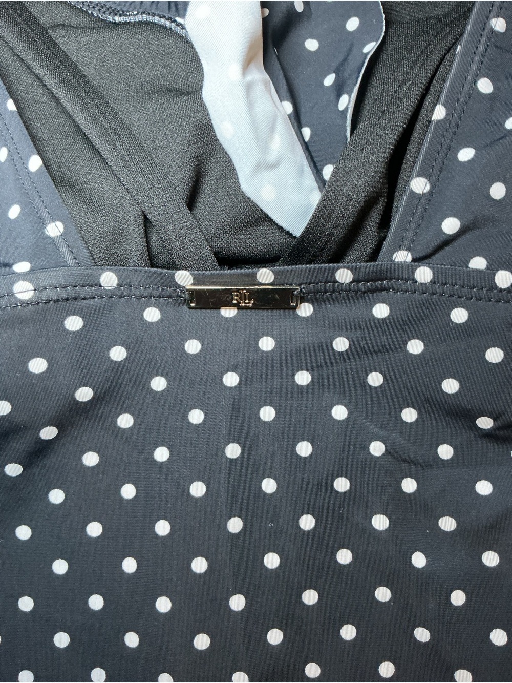 Polka Dot Ruched Tankini Black/White - Picture 8 of 10